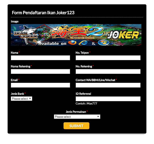 Form Daftar Ikan Joker123